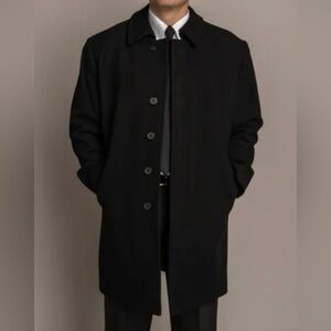 Murphy and Hartelius Men’s Black Matted 100% Wool Mateo Melton Heavy Coat